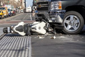 Aftermath of Motorcycle Accident - Motorcycle Crash with Truck